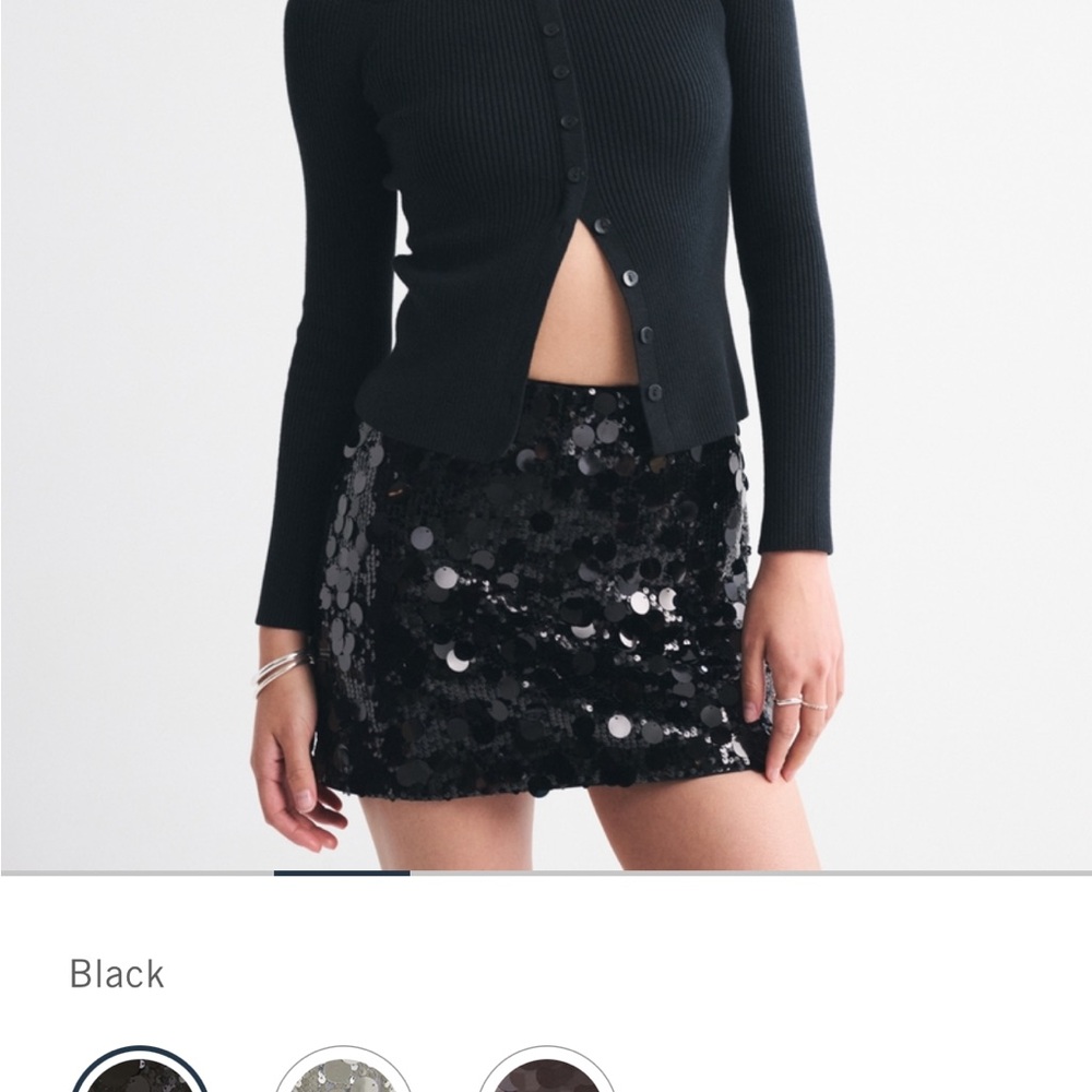 Abercrombie Black Sequin Mini Skort XL